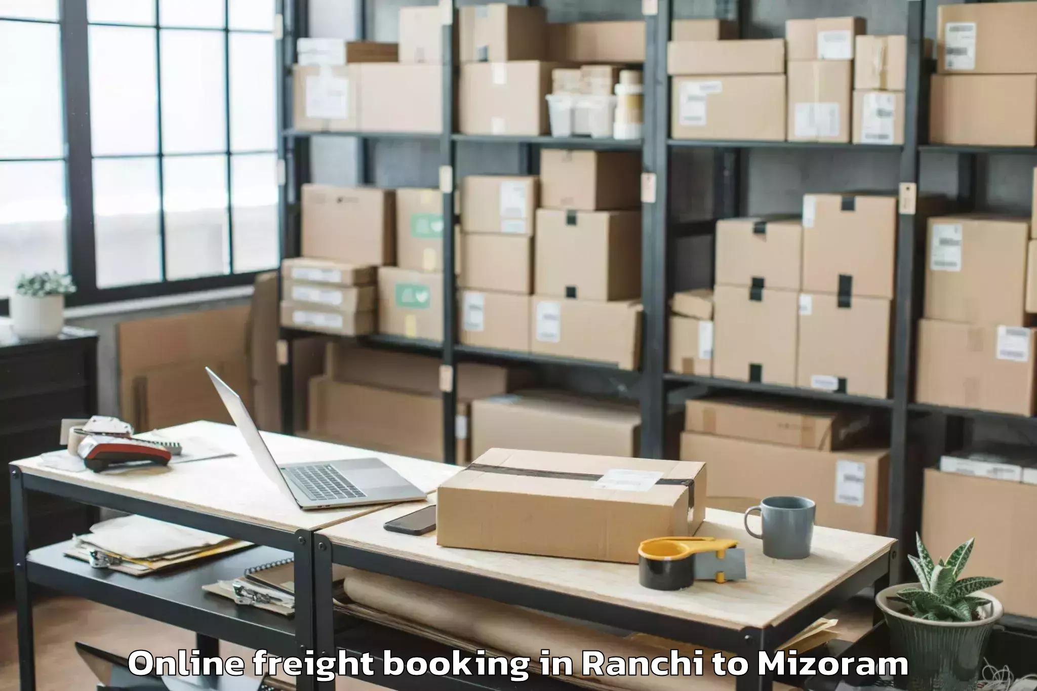 Book Ranchi to Hnahthial Online Freight Booking